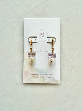 Pearl & Ametrine earrings