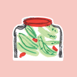 Illustrated Die Cut Sticker - Pickle Jar