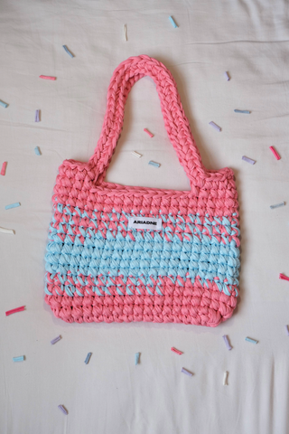 Bubblegum Pink + Blue Tote Bag
