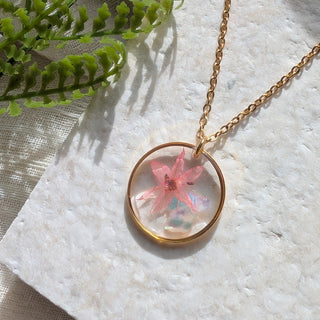 Pink Chive Blossom Necklace