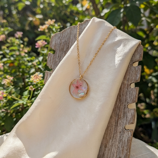 Pink Chive Blossom Necklace