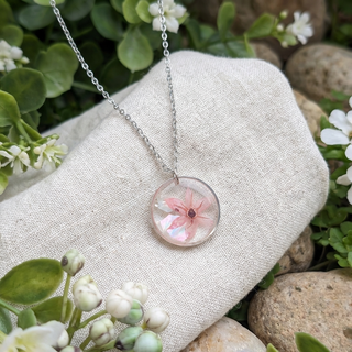 Pink Chive Blossom Necklace