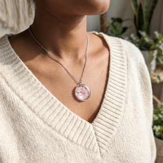 Pink Chive Blossom Necklace