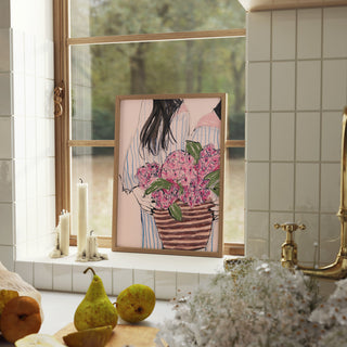 Pink Hydrangeas Art Print