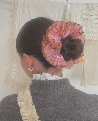 Pink Pudding Plisse Scrunchie
