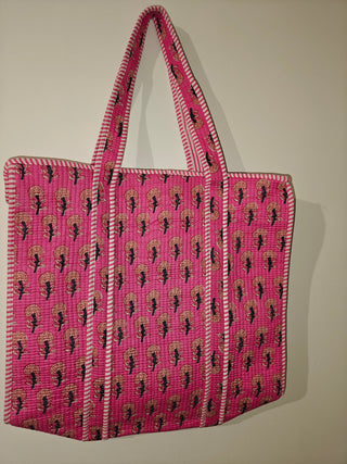 Pink Booti Print Tote