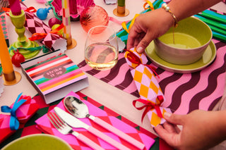 Pink & Maroon Placemat/Napkin Pair