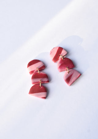 Pink Medley Arch Trio Earrings