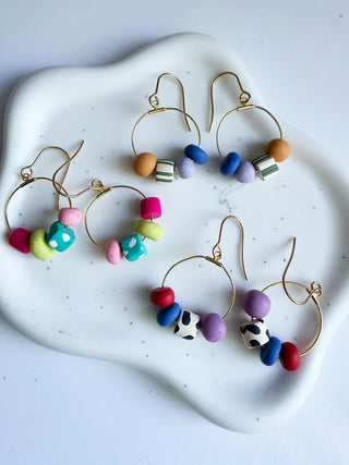 Poca Bead Hoops Earrings