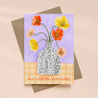 Blooming Fabulous Poppy Vase Birthday Card