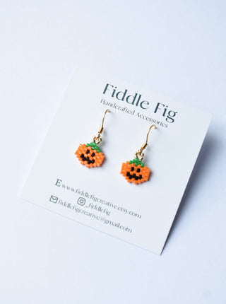 Beaded Pumpkin Earrings