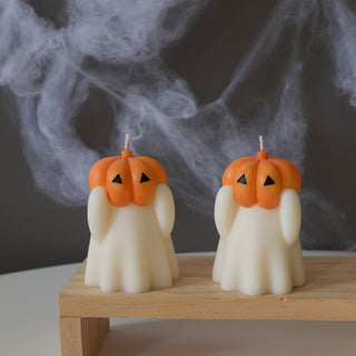 Pumpkin Ghost Candle - Boo