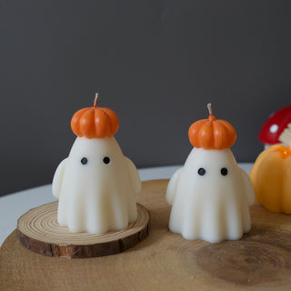 Pumpkin Ghost Candle - Treat