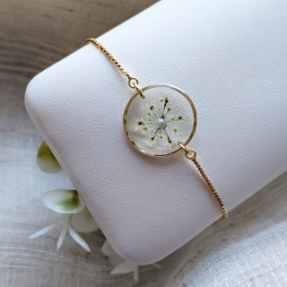 Queen Anne’s Lace Adjustable Bracelet with Pearl