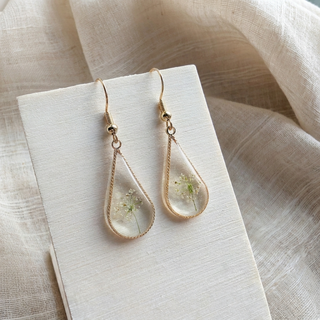 Queen Anne’s Lace Little Tree Waterdrop Earrings