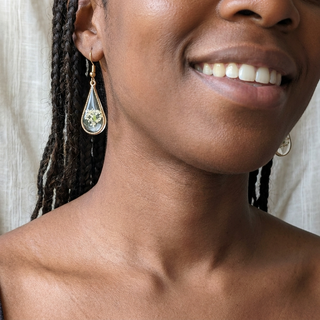 Queen Anne’s Lace Little Tree Waterdrop Earrings