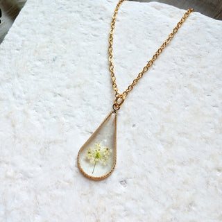 Queen Anne’s Lace Little Tree Waterdrop Necklace