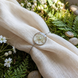 Queen Anne’s Lace Adjustable Bracelet with Pearl