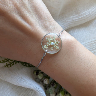 Queen Anne’s Lace Adjustable Bracelet with Pearl