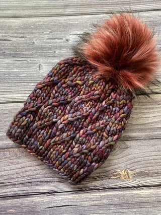 Queguay Hum Cable Beanie - Purple Orange