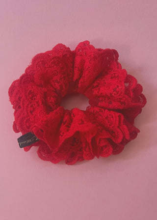 Red Lace Scrunchie