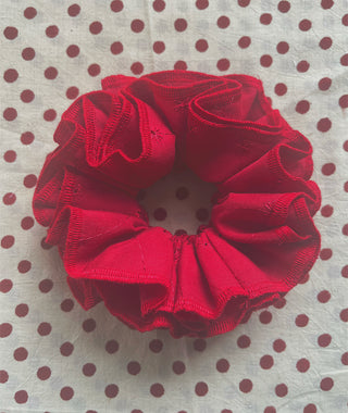 Red Rose Lace Ruffle Scrunchie