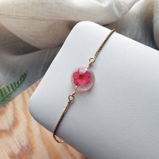 Red Spiraea Adjustable Bracelet