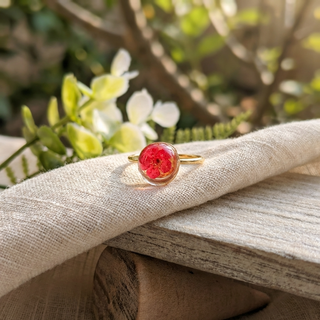 Red Spiraea Adjustable Ring