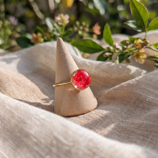 Red Spiraea Adjustable Ring