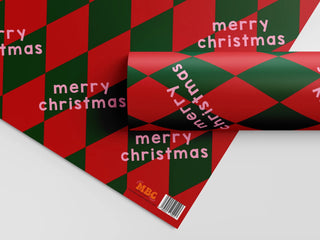 Red & Green Merry Christmas Gift Wrap