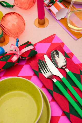 Red & Green Placemat/Napkin Pair