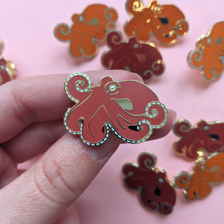 Red Octopus Pin