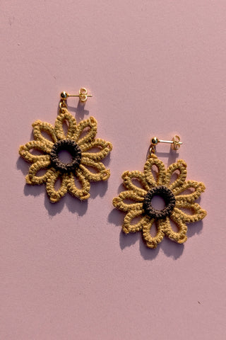 Retro Sunflower Dangle Earrings
