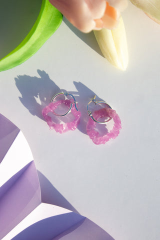SCRUNCHIE HOOP EARRINGS - HEATHER