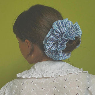 Salty Blue Ruffle Scrunchie