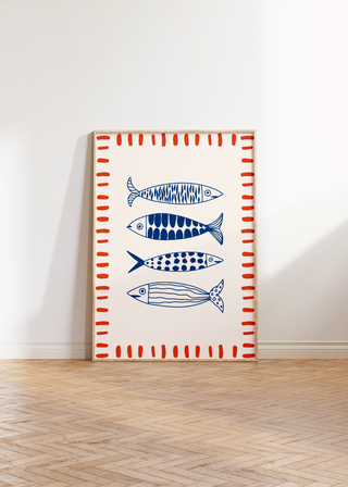 Sardines Wall Art Print (Orange)