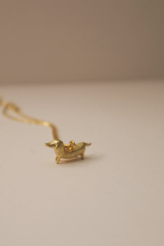 Sausage Dog (Ivy) Necklace - 14k gold plated