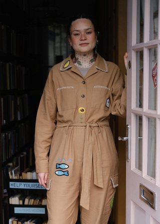 Upcycled hand-embroidered boilersuit
