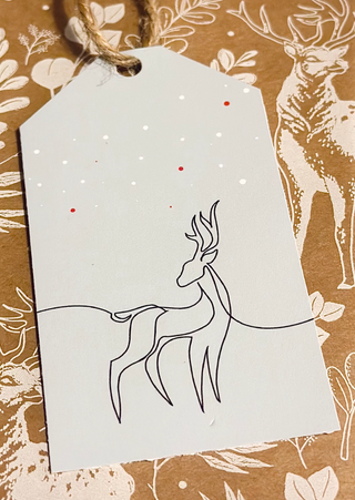 Festive Stag Pack of 8 Gift Tags