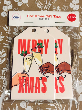 Merry Xmas Cheers Pack of 8 Gift Tags