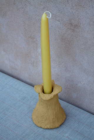 Mustard Candlestick Holder