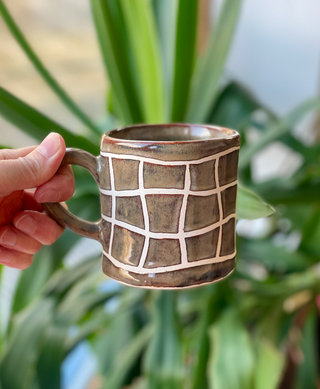 Brown Cheque Mug