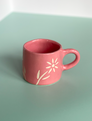 Hot Pink Flower Mug