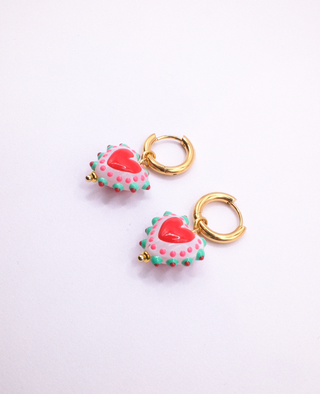 Hayley Heart Earrings - Lilac