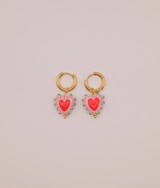 Hayley Heart Earrings - Lilac