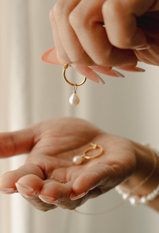 Classic Pearl Hoops