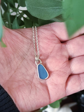 Sea Glass Necklace - Cornflower Blue