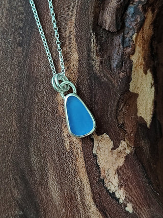 Sea Glass Necklace - Cornflower Blue