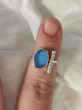 Sea Glass T-Ring Size H-J
