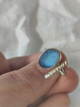 Sea Glass T-Ring Size H-J